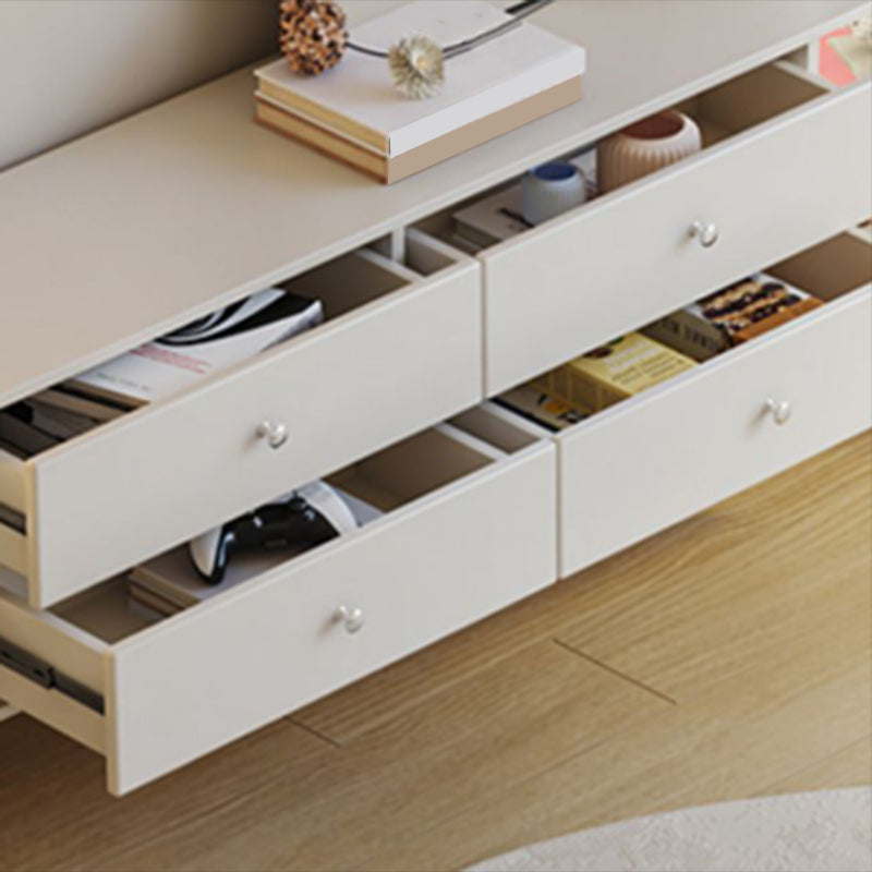 Wooden TV Media Console White Media Console TV Stand with Drawers