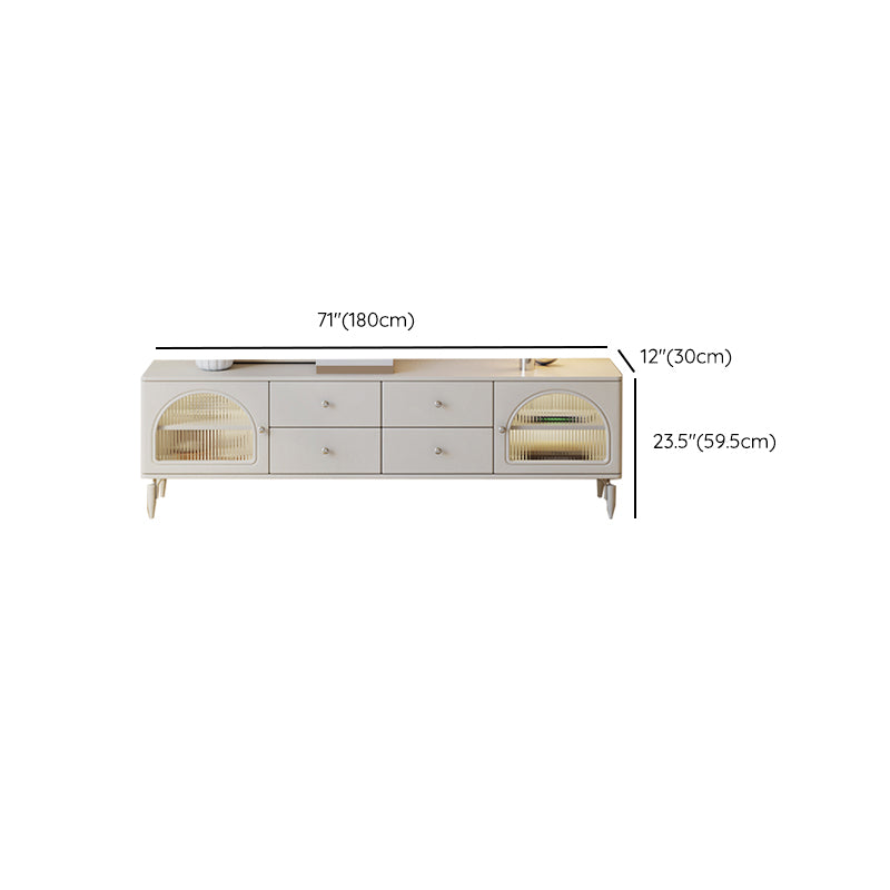 Wooden TV Media Console White Media Console TV Stand with Drawers