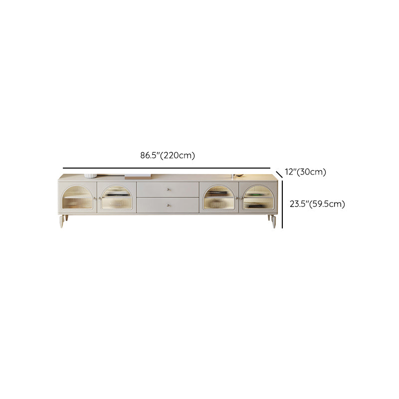 Wooden TV Media Console White Media Console TV Stand with Drawers