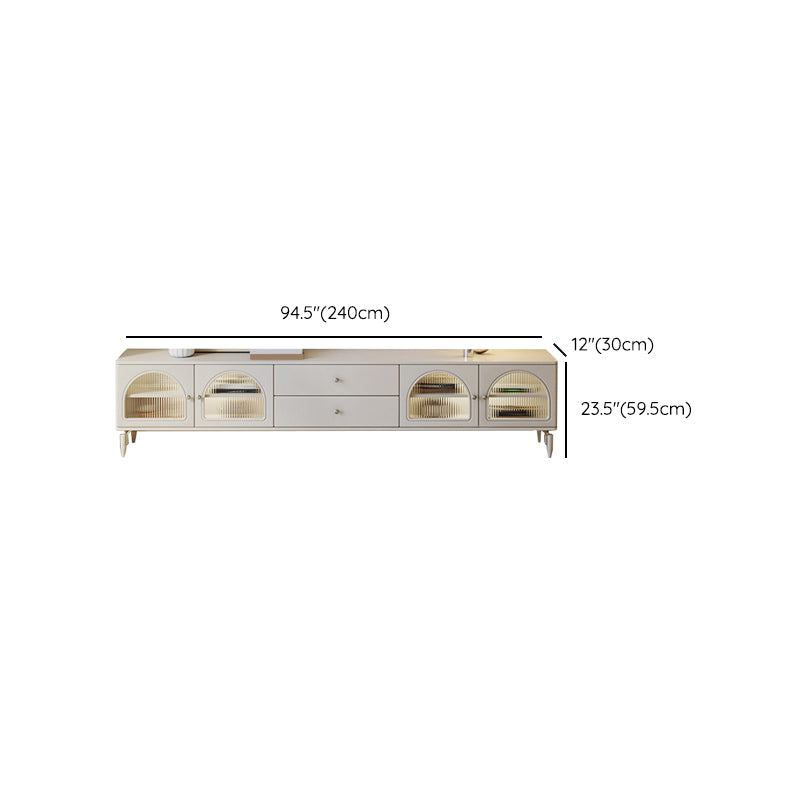 Wooden TV Media Console White Media Console TV Stand with Drawers