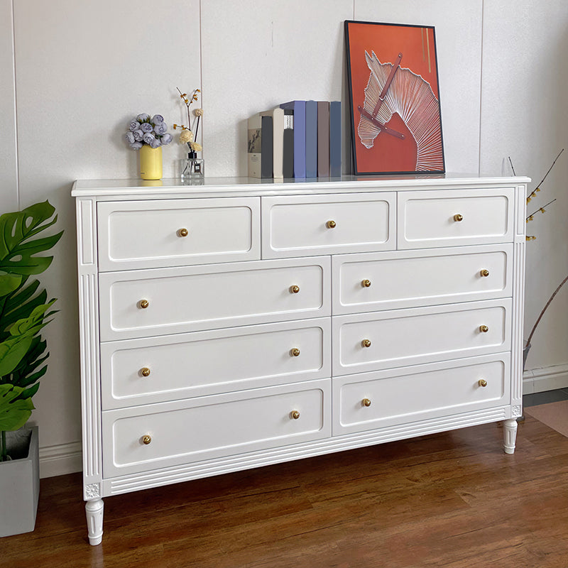 Glam White Horizontal Storage Chest with Soft-Close Drawers for Home