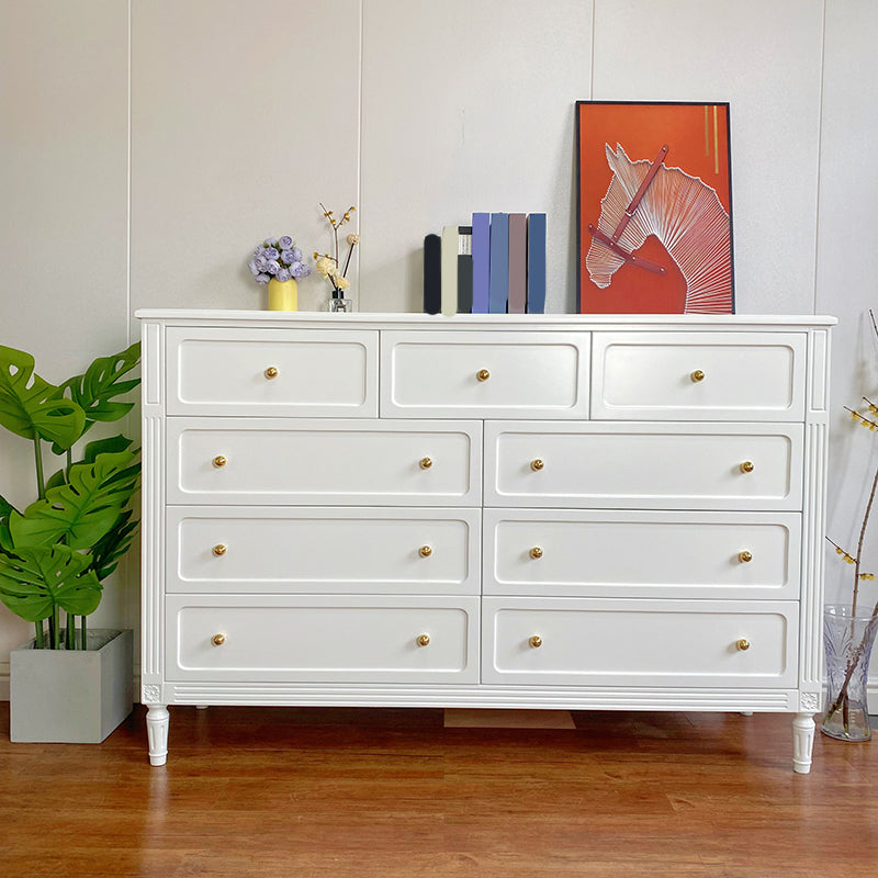 Glam White Horizontal Storage Chest with Soft-Close Drawers for Home
