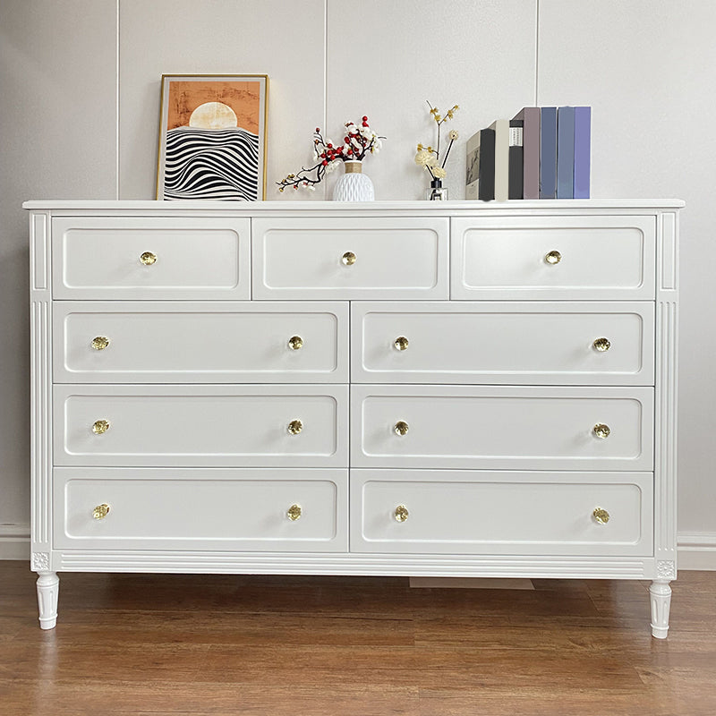 Glam White Horizontal Storage Chest with Soft-Close Drawers for Home