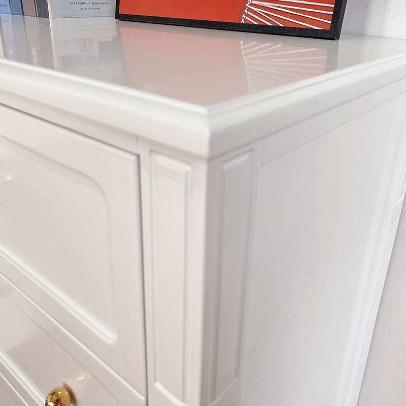 Glam White Horizontal Storage Chest with Soft-Close Drawers for Home