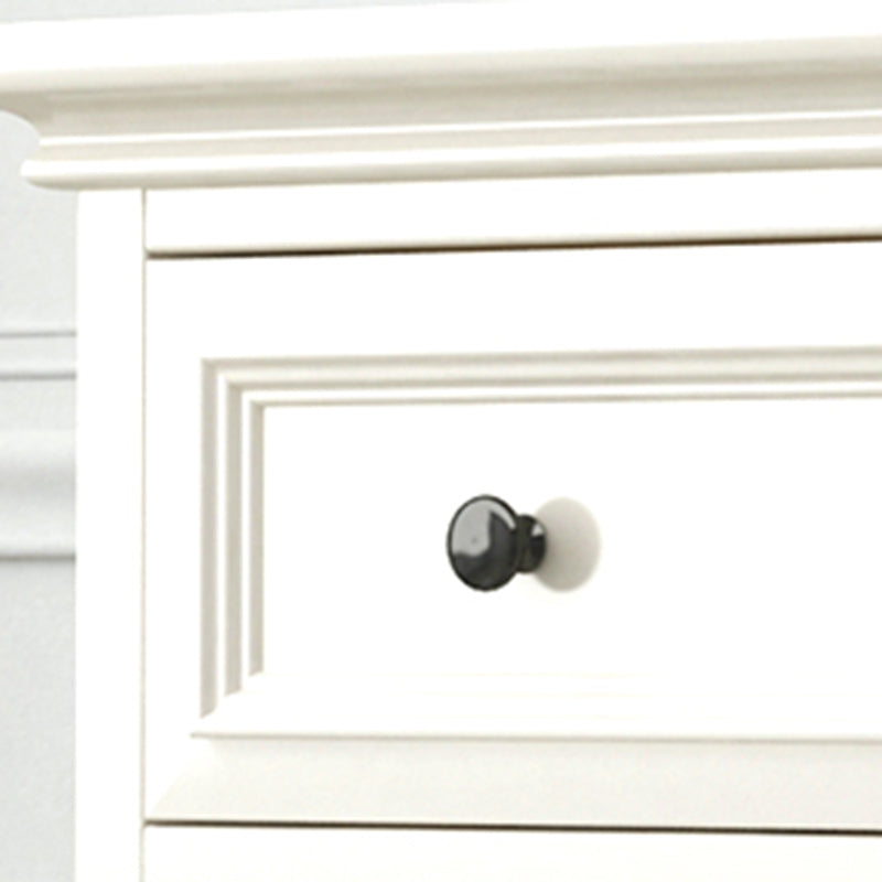Modern White Vertical Wood Storage Chest with Drawers for Home