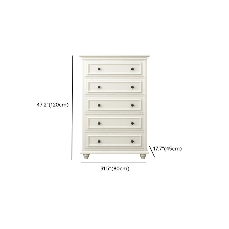 Modern White Vertical Wood Storage Chest with Drawers for Home