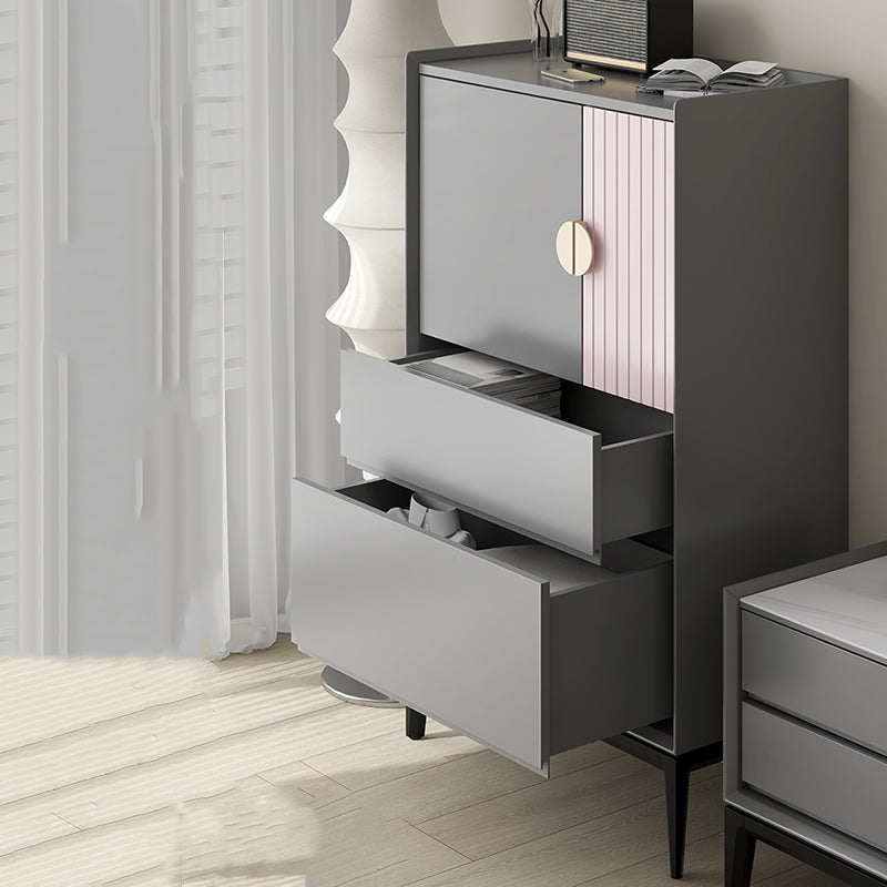 Modern Vertical Storage Chest with Soft-Close Drawers for Home