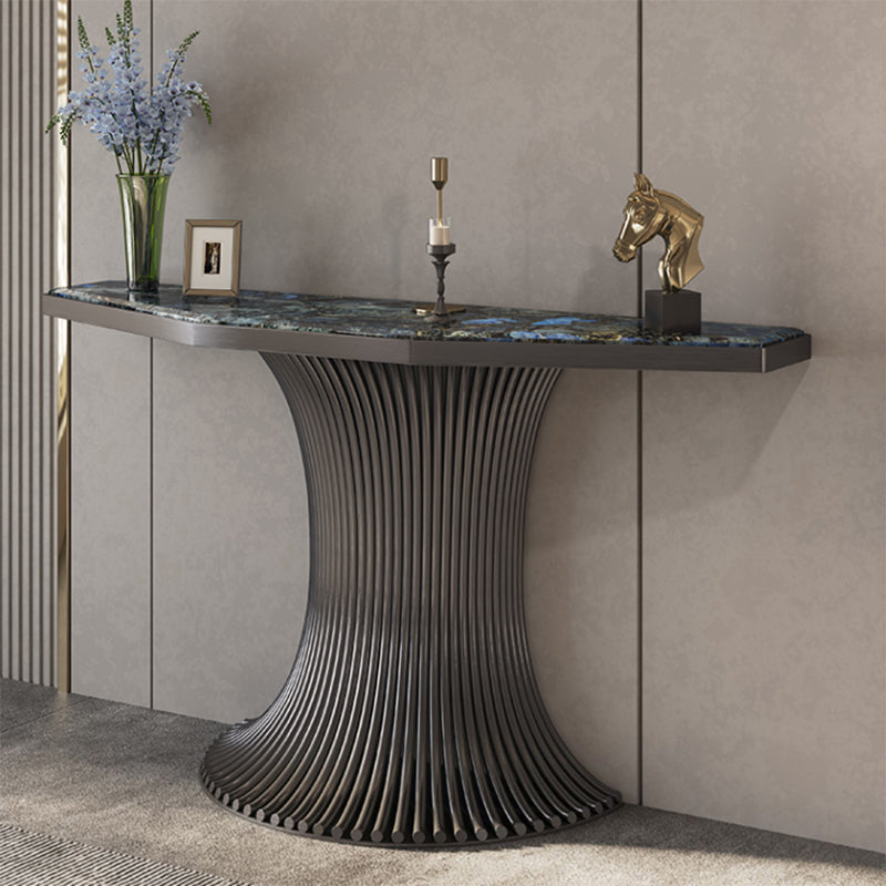 Glam Free Form Accent Table with Stainless Steel Bracket for Hall