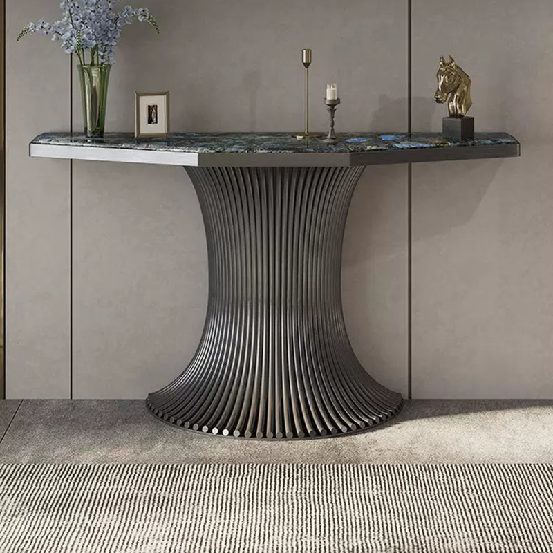 Glam Free Form Accent Table with Stainless Steel Bracket for Hall