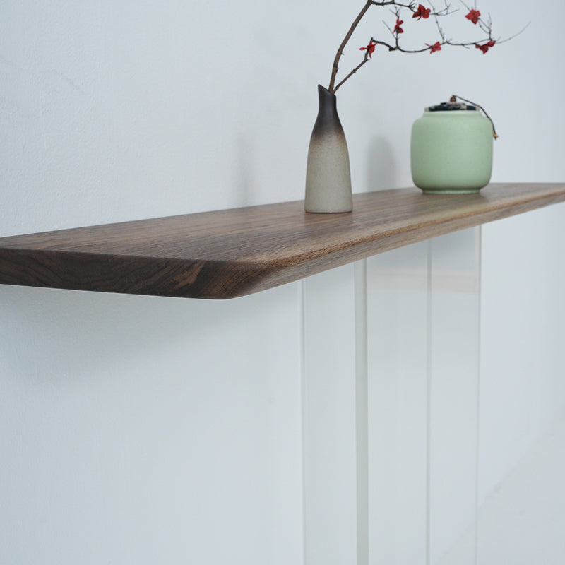 Contemporary Walnut Console Accent Table with Rectangle Top for Hall