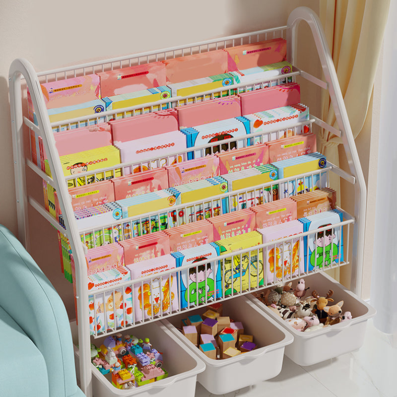 Metal Closed Back Bookshelf Standard Shelves Included Bookcase for Study Room