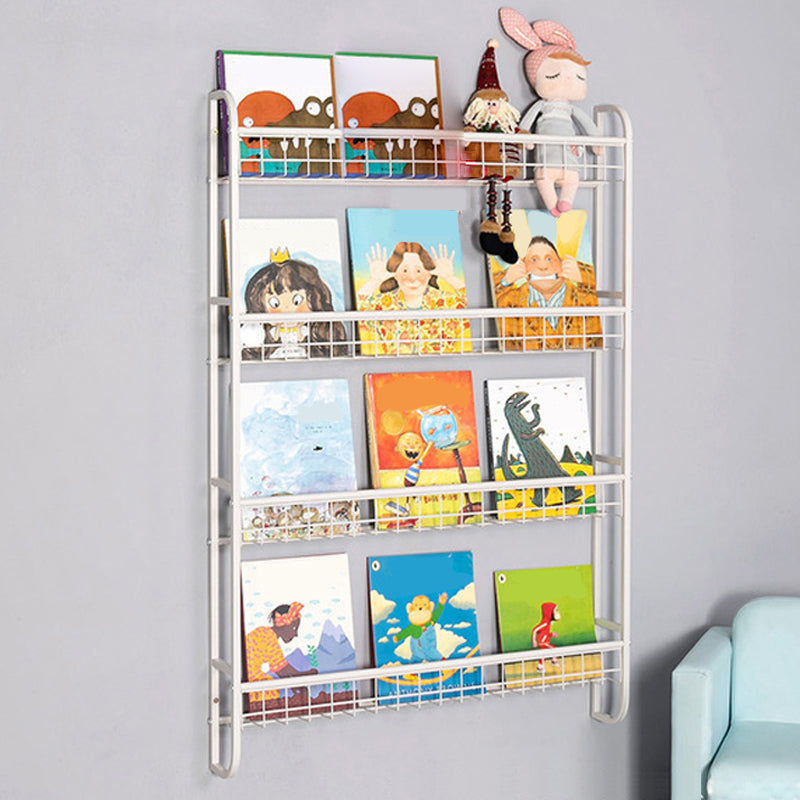 Floating Contemporary Bookcase Metal Closed Back Bookshelf with Shelves