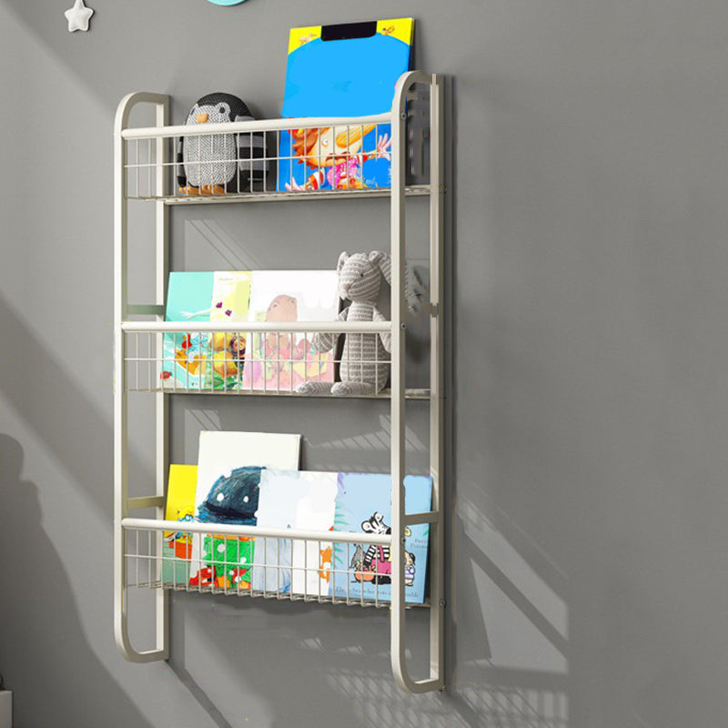 Floating Contemporary Bookcase Metal Closed Back Bookshelf with Shelves