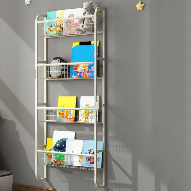 Floating Contemporary Bookcase Metal Closed Back Bookshelf with Shelves