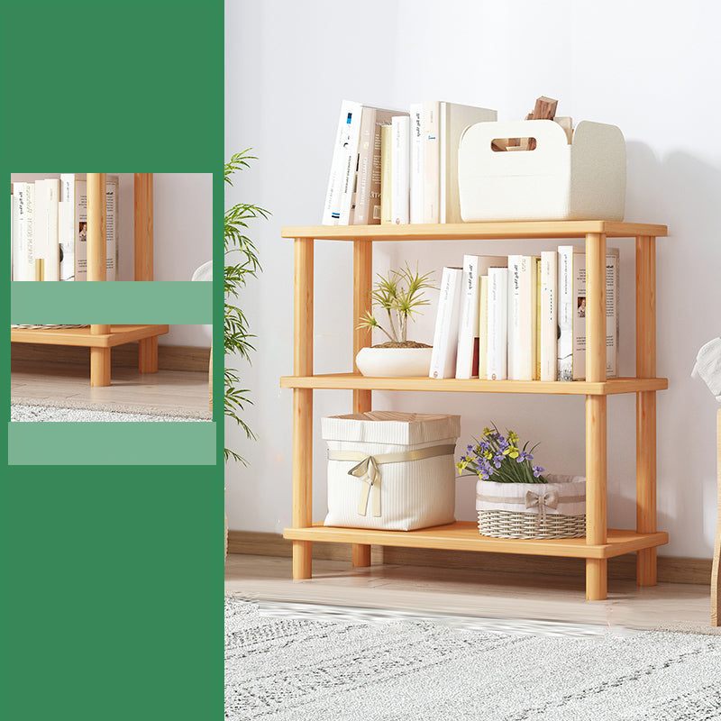 Modern Open Back Standard Bookshelf Wooden Bookcase for Study Room