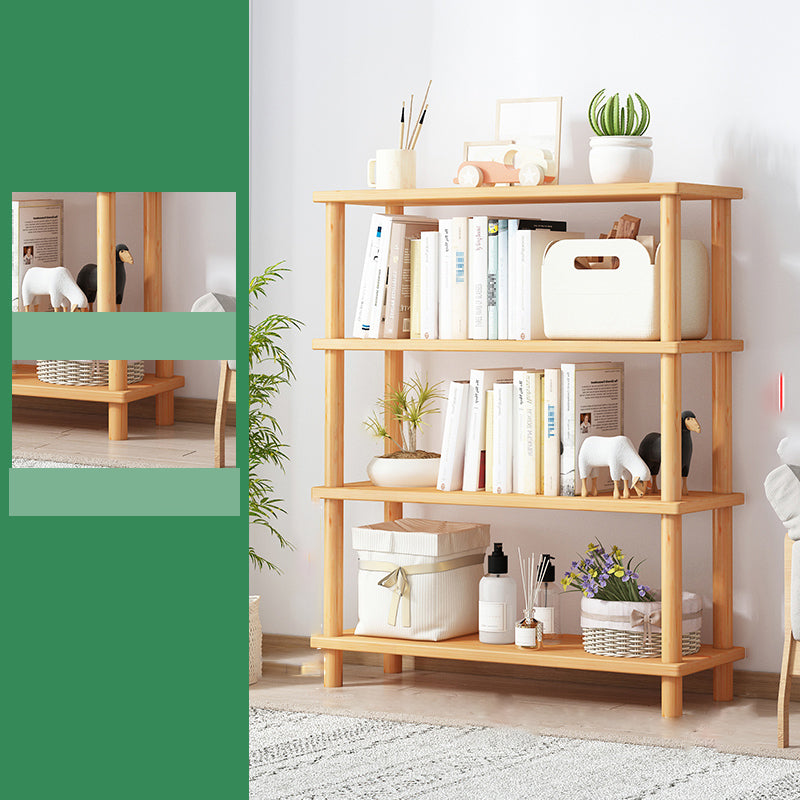 Modern Open Back Standard Bookshelf Wooden Bookcase for Study Room