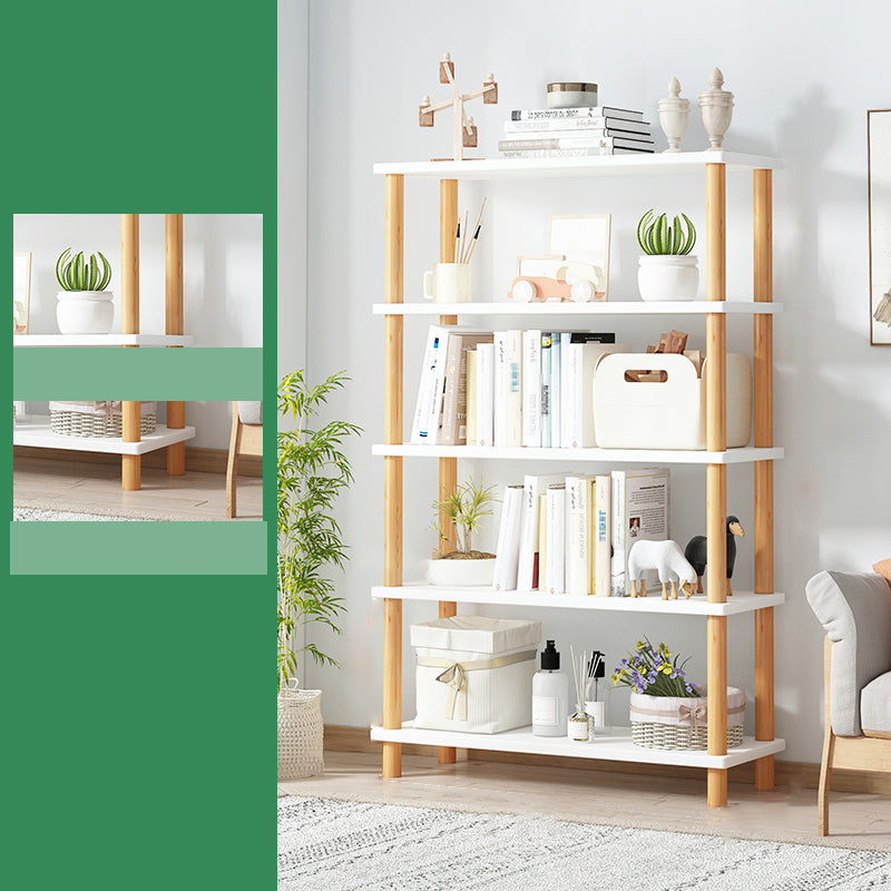 Modern Open Back Standard Bookshelf Wooden Bookcase for Study Room