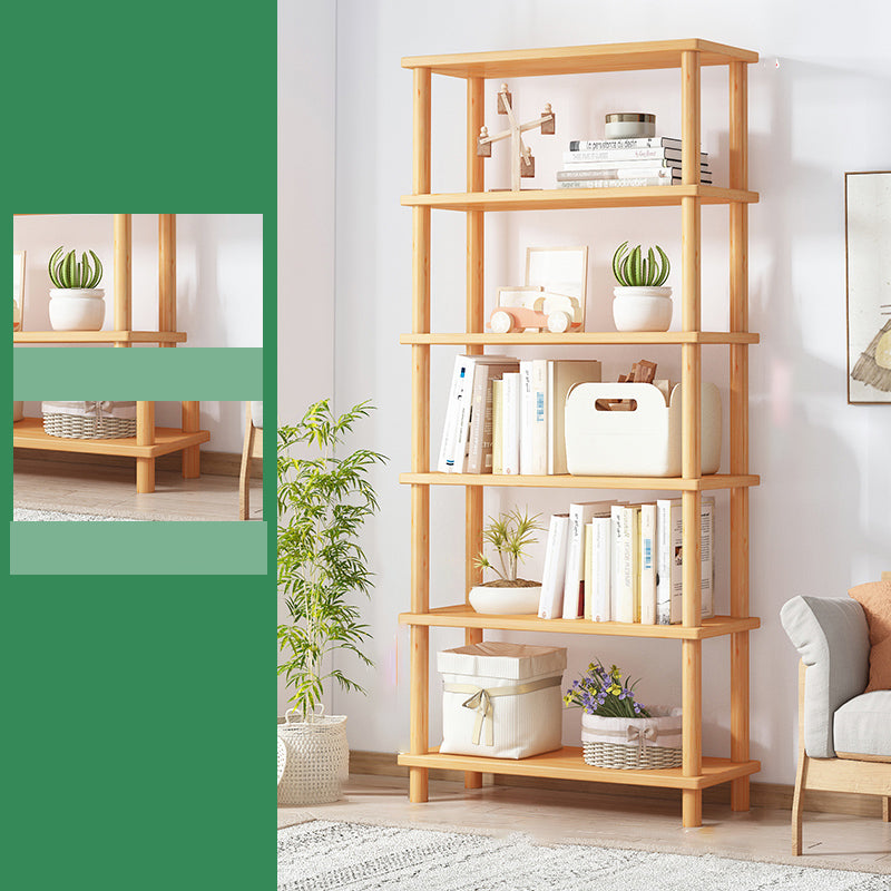 Modern Open Back Standard Bookshelf Wooden Bookcase for Study Room