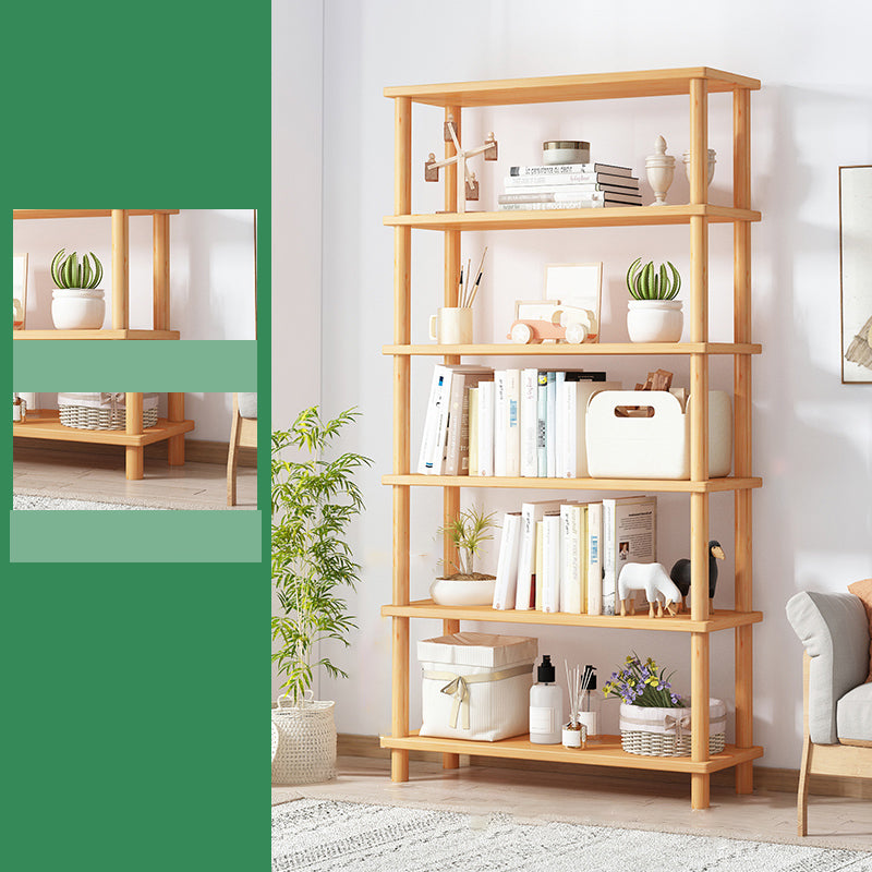 Modern Open Back Standard Bookshelf Wooden Bookcase for Study Room