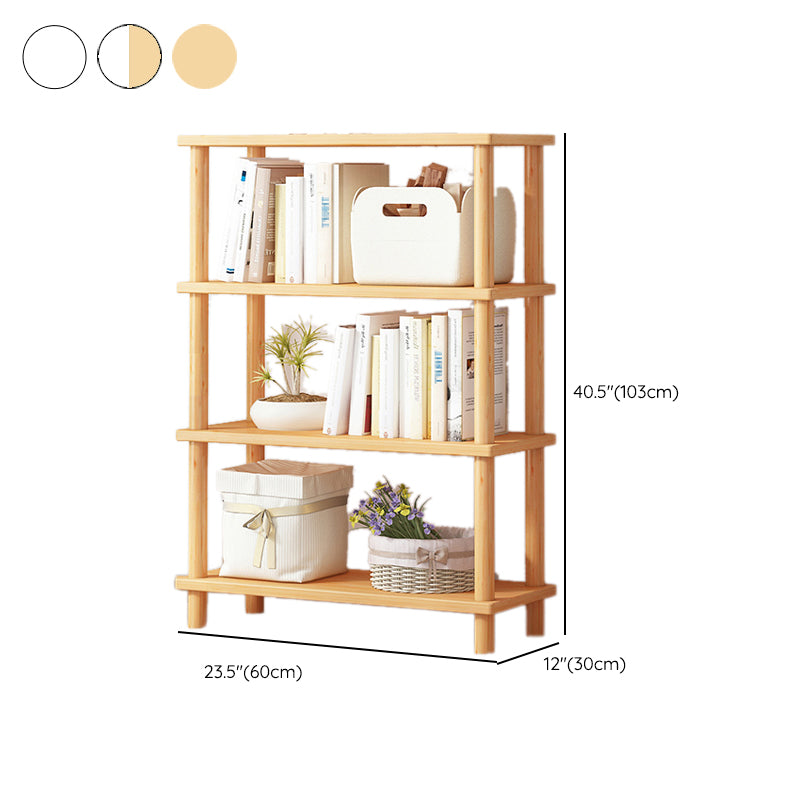 Modern Open Back Standard Bookshelf Wooden Bookcase for Study Room