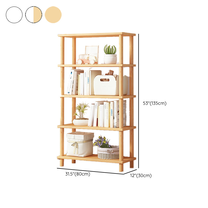 Modern Open Back Standard Bookshelf Wooden Bookcase for Study Room