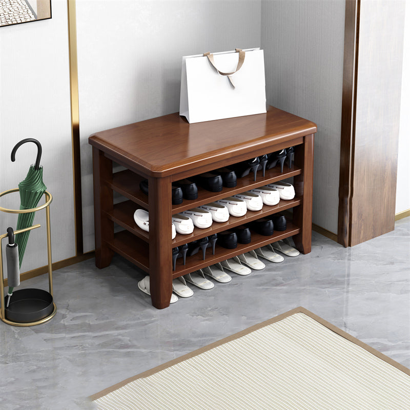 Rectangle Entryway Seating Bench Modern Solid Wood Seating Bench