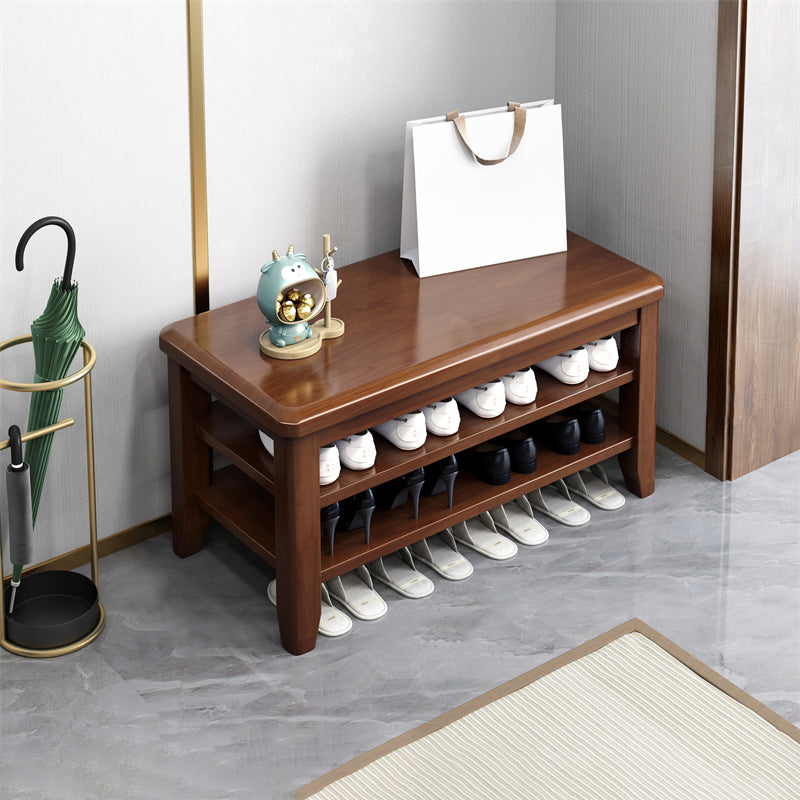 Rectangle Entryway Seating Bench Modern Solid Wood Seating Bench