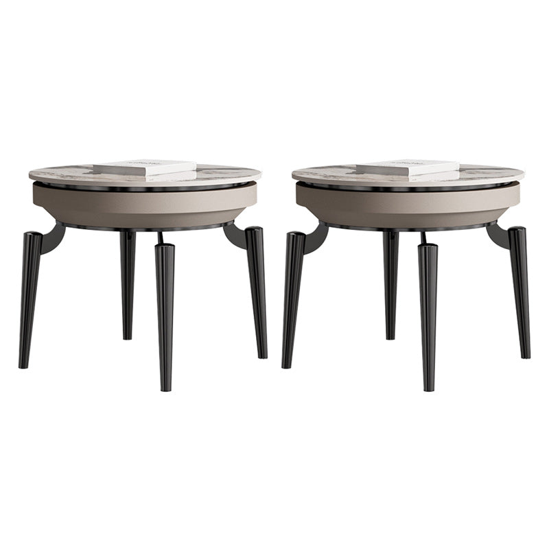 Round Accent Side Table Metal 4 Legs Base Side End Snack Table