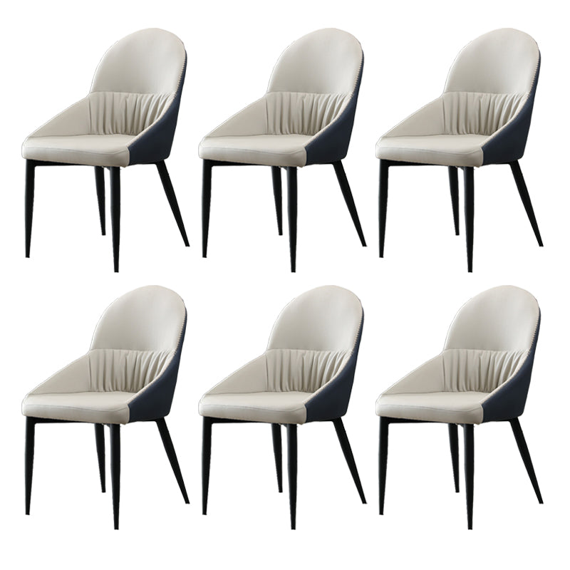 Modern Indoor Upholstered Side Chair Faux Leather Side Chair with Metal Legs