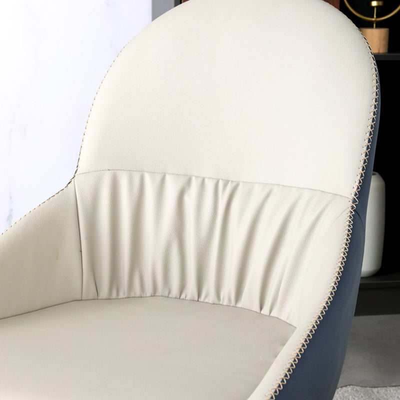 Modern Indoor Upholstered Side Chair Faux Leather Side Chair with Metal Legs