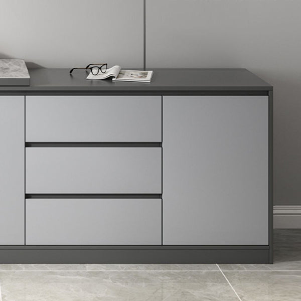 Gray 3-Drawer Wood Vanity Dressing Table with Makeup Table and Stool