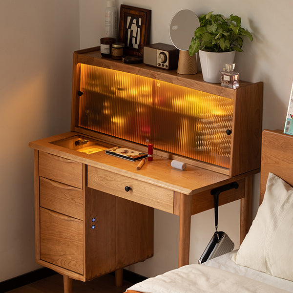 Standing Drawers Included Bedroom Vanity Table with Makeup Table and Stool