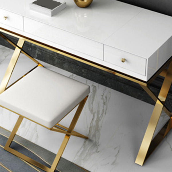 White Mirror and Drawers Included Glam Vanity Dressing Table Set