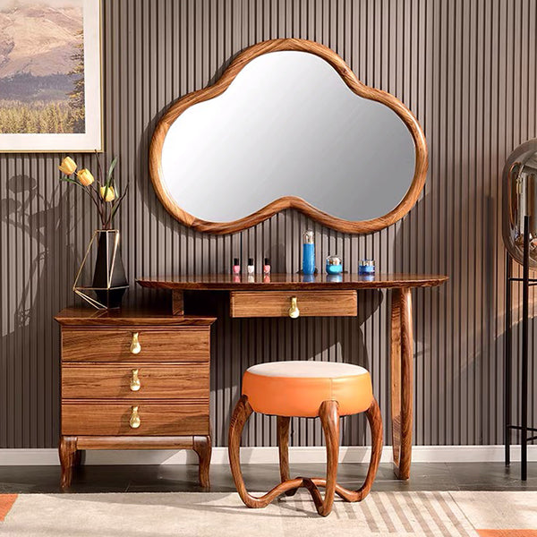 Standing 4- Drawer Vanity Dressing Table Set with Makeup Table and Stool