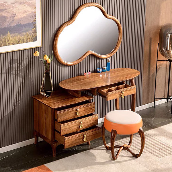 Standing 4- Drawer Vanity Dressing Table Set with Makeup Table and Stool