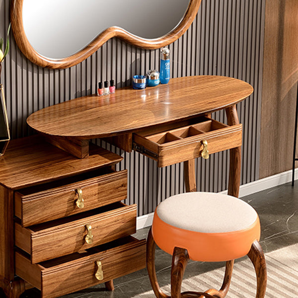 Standing 4- Drawer Vanity Dressing Table Set with Makeup Table and Stool