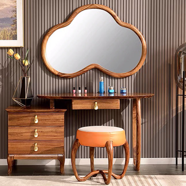 Standing 4- Drawer Vanity Dressing Table Set with Makeup Table and Stool