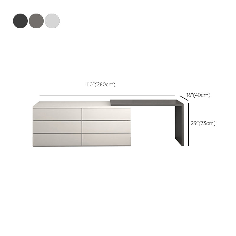 Contemporary 29" H Vanity Dressing Table with 6 Storage Drawers