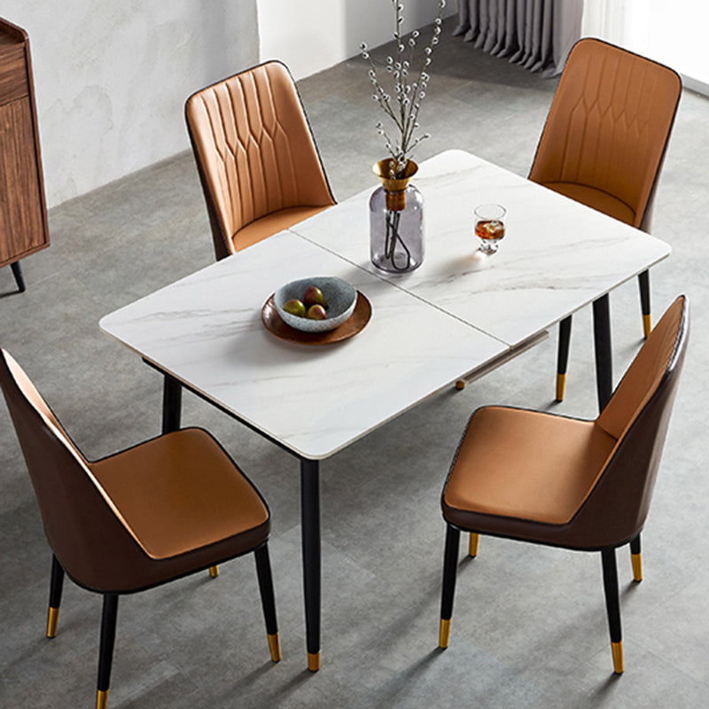 White Contemporary Rectangular and Round Easy Folding Dining Table
