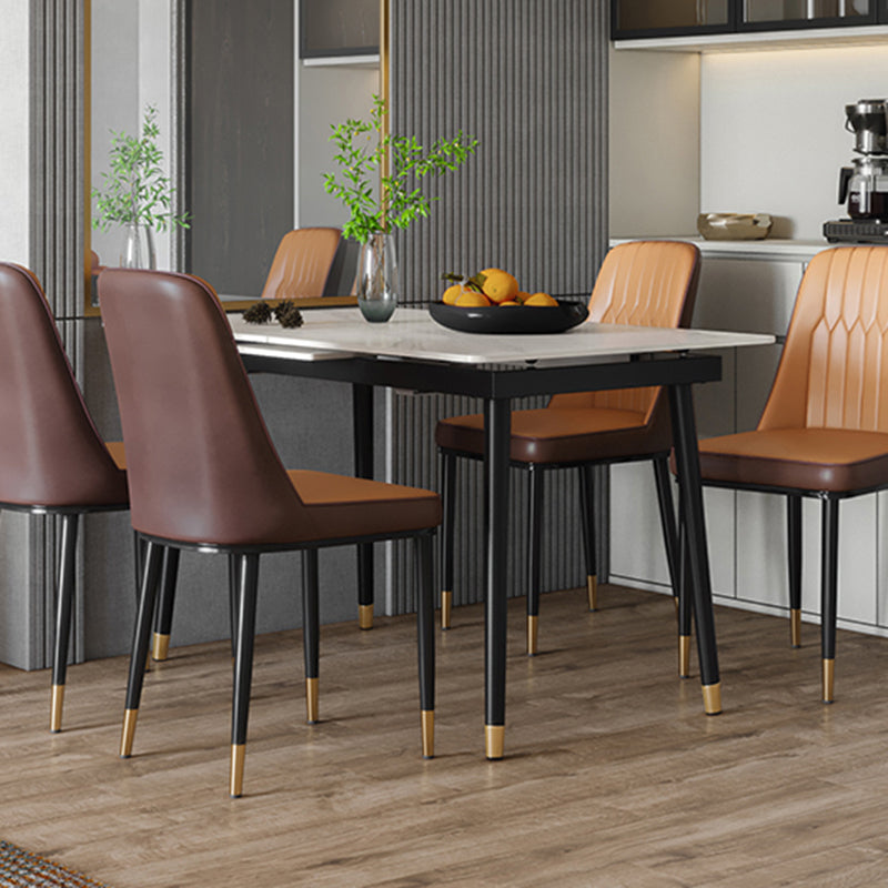 White Contemporary Rectangular and Round Easy Folding Dining Table