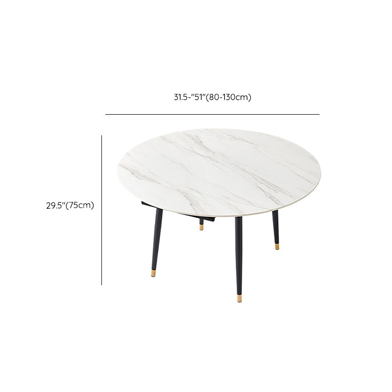 White Contemporary Rectangular and Round Easy Folding Dining Table