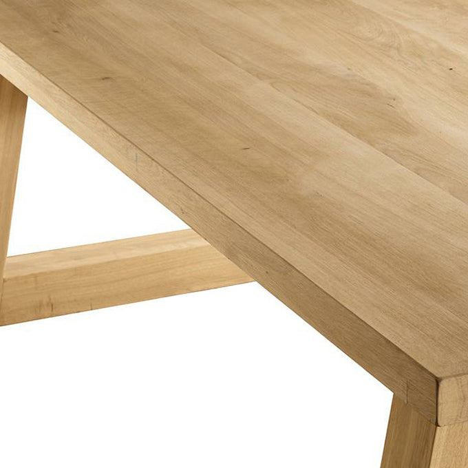 Modern Rectangular Pine Natural Top Dining Table with 4 Legs