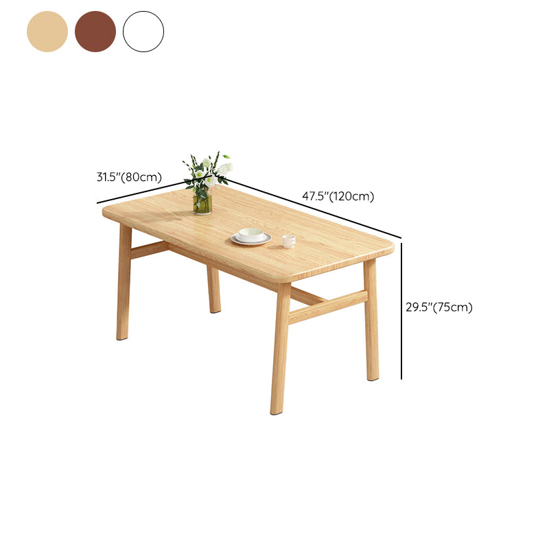Contemporary Rectangular Wooden Dining Table with Stainless Steel Trestle