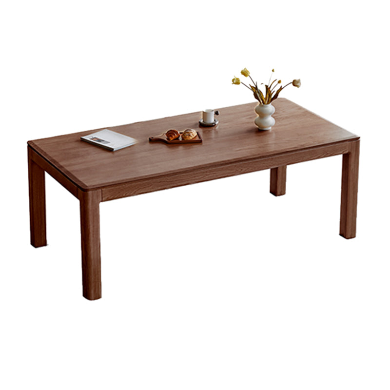 Contemporary Rectangular Solid Wood Dining Table with 4 Foot
