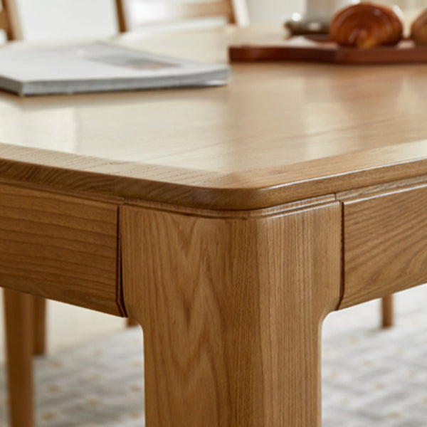 Contemporary Rectangular Solid Wood Dining Table with 4 Foot