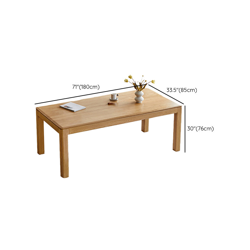 Contemporary Rectangular Solid Wood Dining Table with 4 Foot
