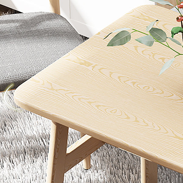 Contemporary Rectangular Wooden Dining Table with 4 Metal Foot