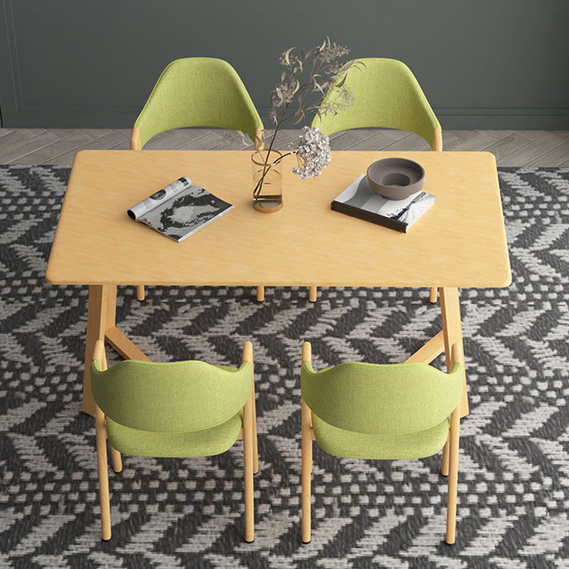 Contemporary Rectangular White and Walnut Wooden Dining Table with Double Pedestal