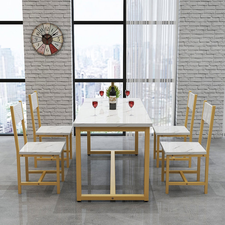1/2/3/5 Piece Rectangle Shape Dining Room Table and Chair Set