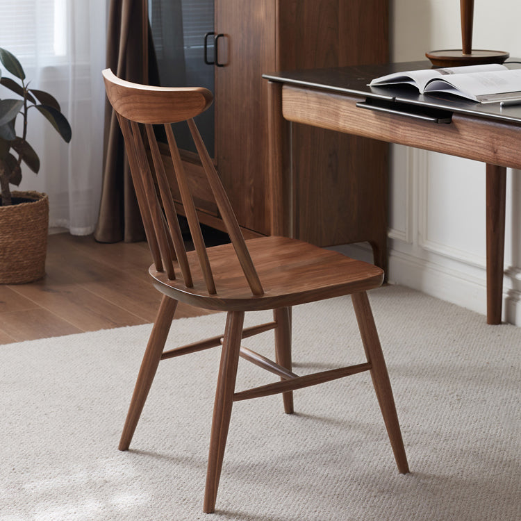 Contemporary Slat Back Wood Armless Dining Chairs(Set of 1/2/4/6/8)